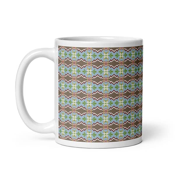 Maltese Zig Zag Nanna's Kitchen White glossy mug - Image 2