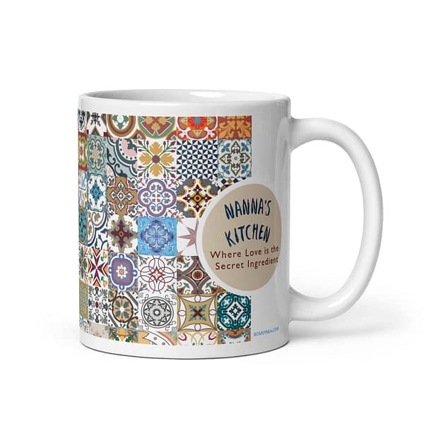 New Mix Tile Nanna's Kitchen White glossy mug