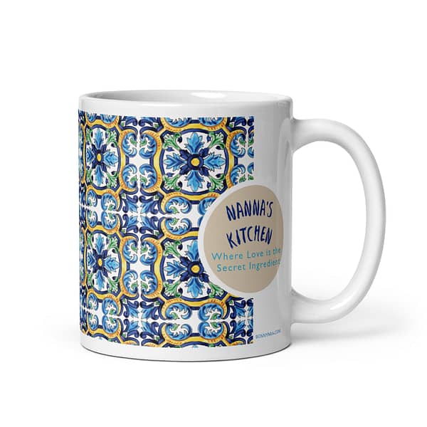 Spanish Tile Nanna's Kitchen White glossy mug
