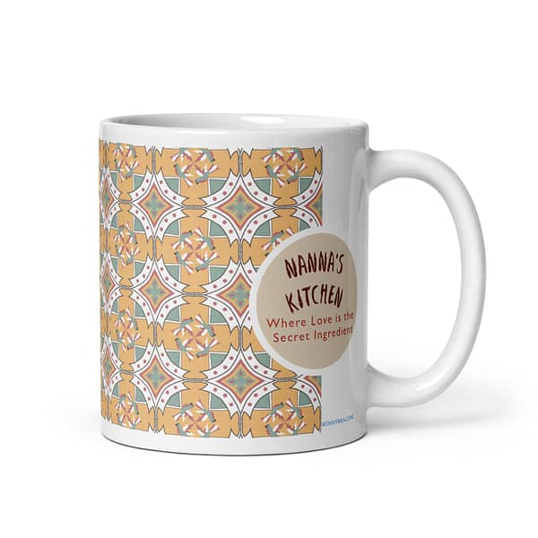 Maltese Bird Nanna's Kitchen White glossy mug