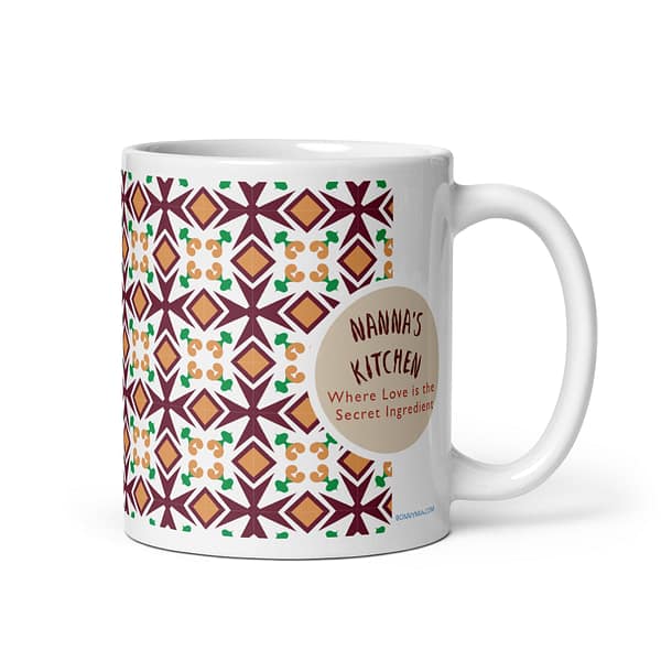 Malta Cross Nanna's Kitchen White glossy mug