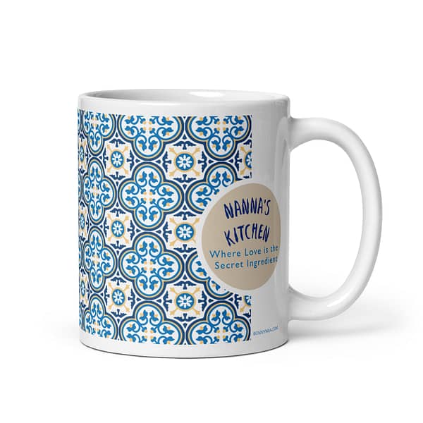 Nanna Blue Nanna's Kitchen White glossy mug