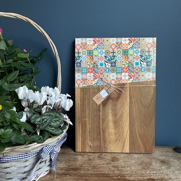 Mix Tile Patterned Tile Effect Charcuterie Oak Wood Board 31.5 x 23cm