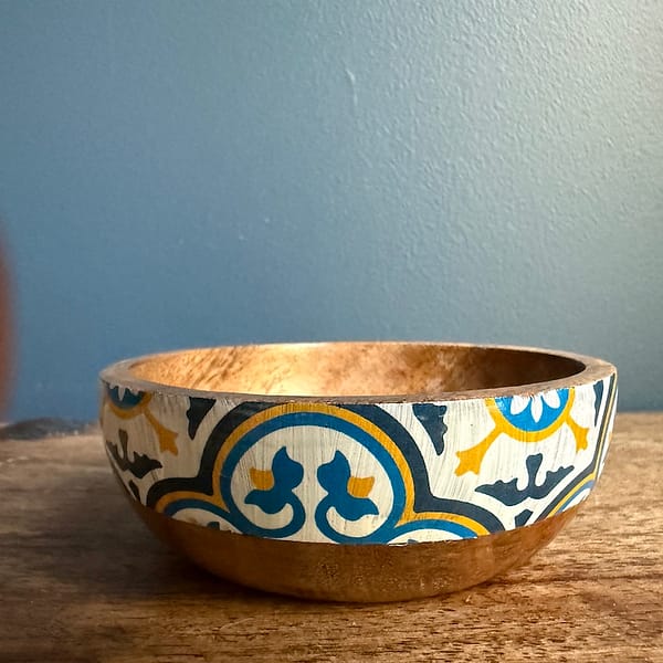 Nanna Blue Tile effect Mini Snack Bowl Calabash Server Salad bowl One