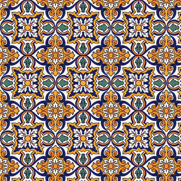 Blue and Yellow Spanish Tile