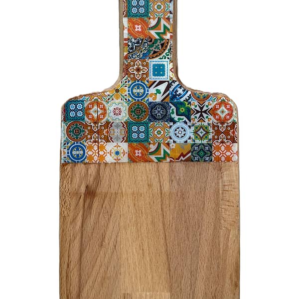 Not as Perfect Mixed tile Charcuterie Beech Wood Handle 30cm