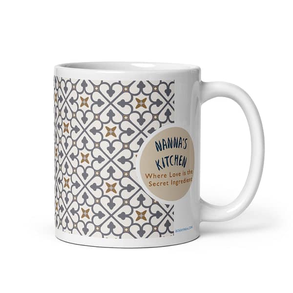 Grey Cross Nanna's Kitchen White glossy mug