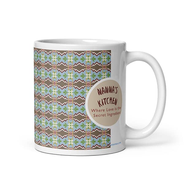 Maltese Zig Zag Nanna's Kitchen White glossy mug