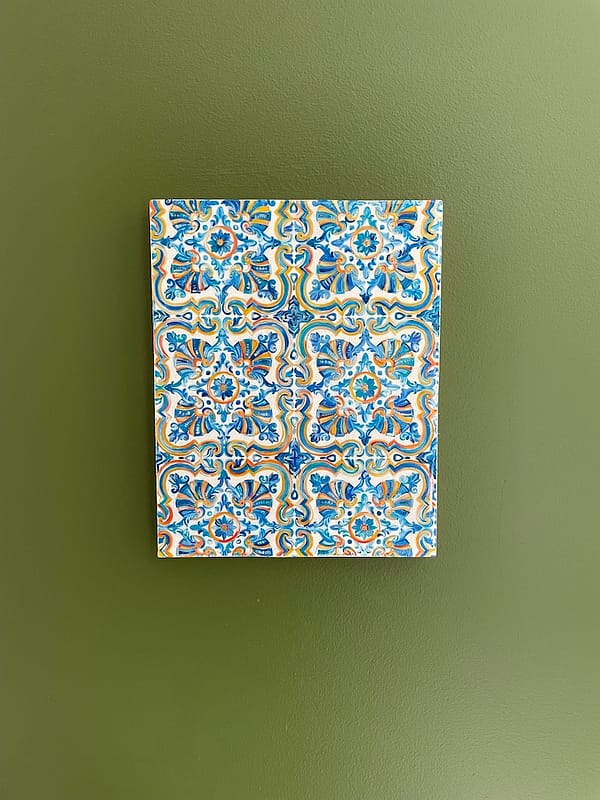 Painting Hand Painted Tiles Shell Wood hanging Board 20x 25cm - Image 2