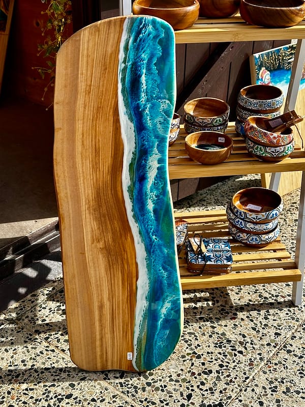 Wave Extra Large Top Grain Mediterranean Wave Charcuterie Olive Wood Board - Image 3