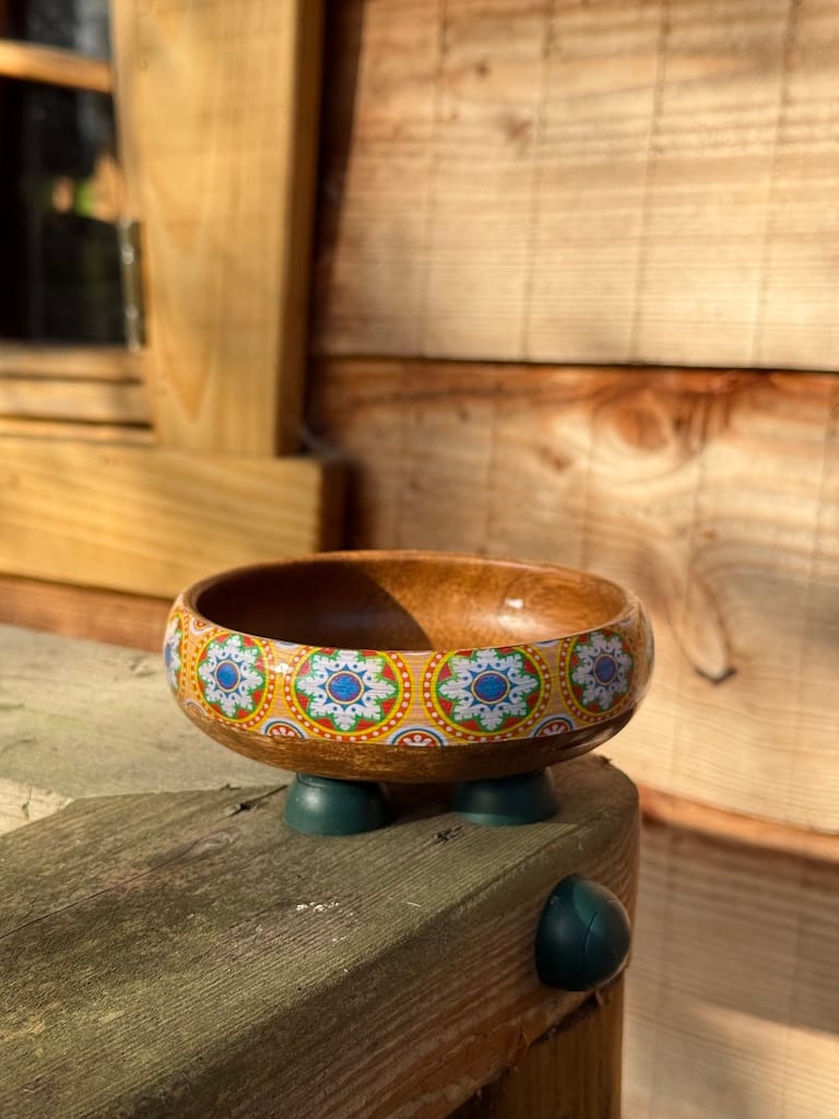 Queen Elizabeth Residence Orange Tile painted effect Snack Bowl Monkey Pod Salad bowl One - Image 39