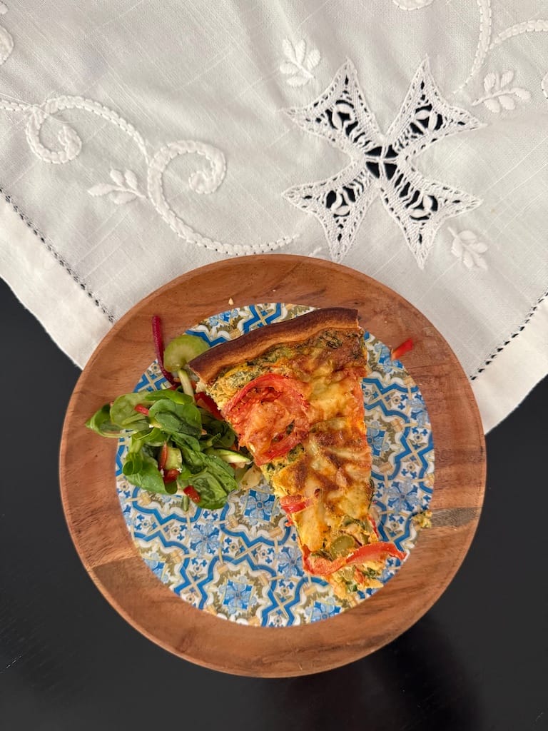 Leaf Cross Sky Blue Tile effect Acacia Plate 16cm One - Image 7